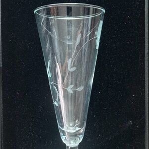 (4) Princess House Heritage Etched Crystal Parfait Glass 8oz 7.5" Tall #442